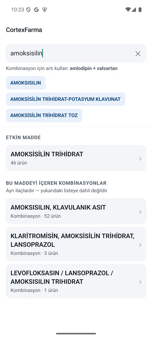 Search screen